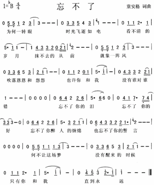 忘不了歌词包银廷，《忘不了》蔡琴