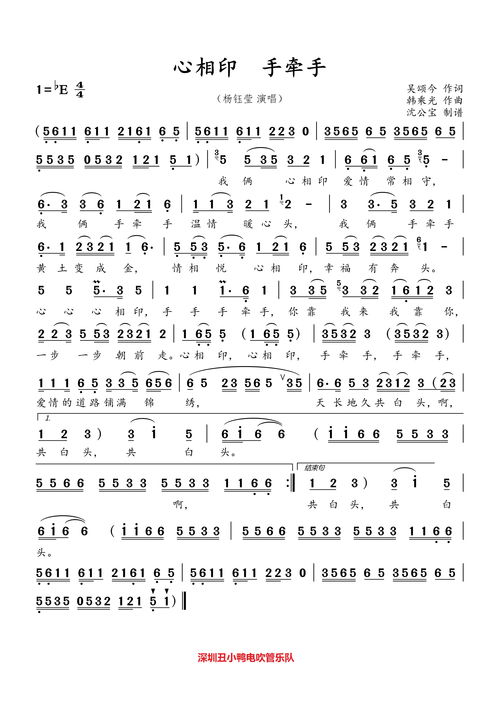 心相印手牵手原唱歌词,心相连风雨并肩是什么歌