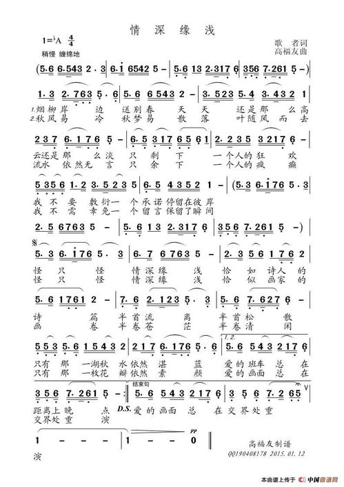 情深缘浅歌曲原唱毛惠，情深缘浅完整版歌词